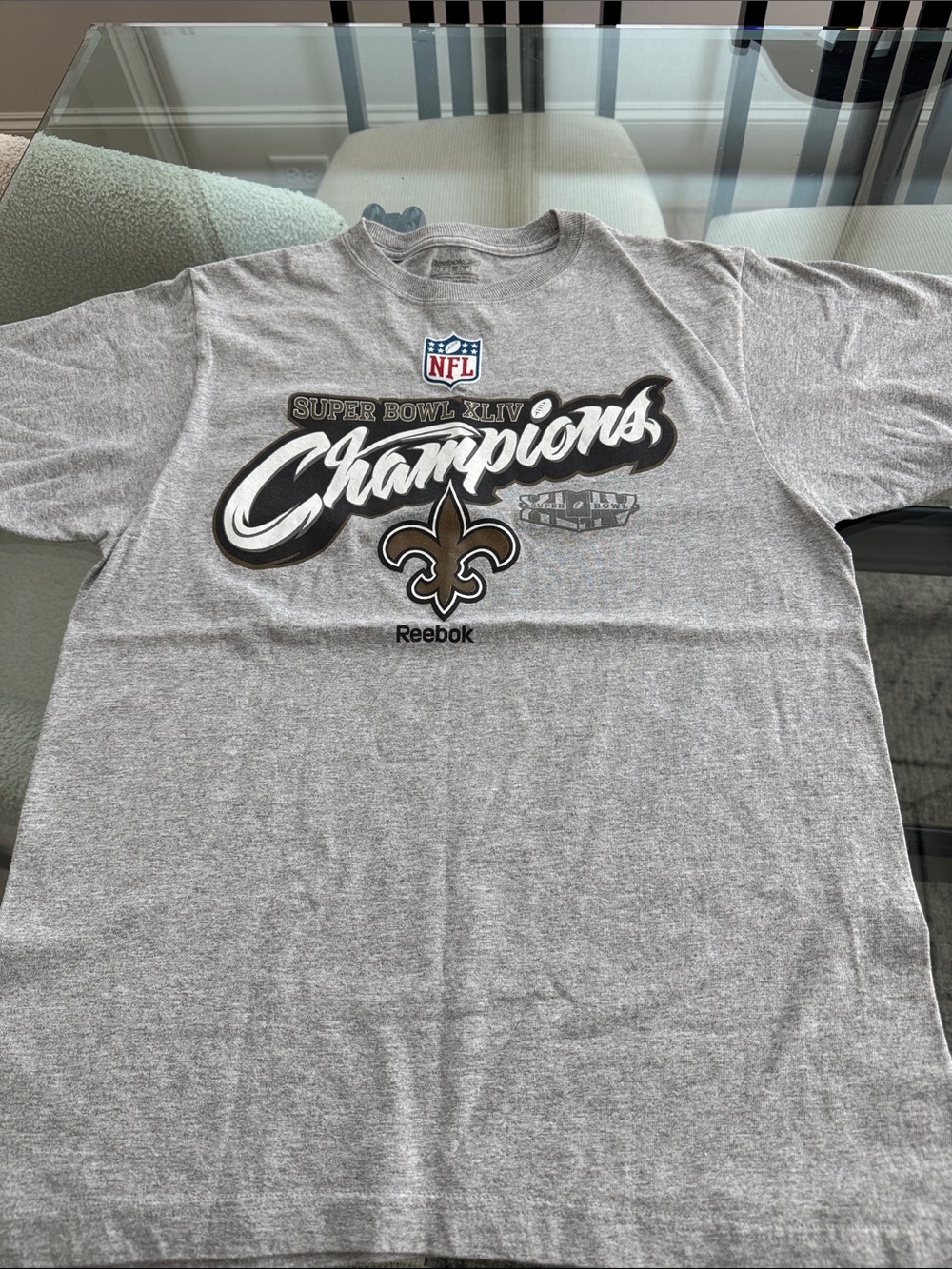 Reebok Gray New Orleans Saints Super Bowl XLIV Champions T-Shirt